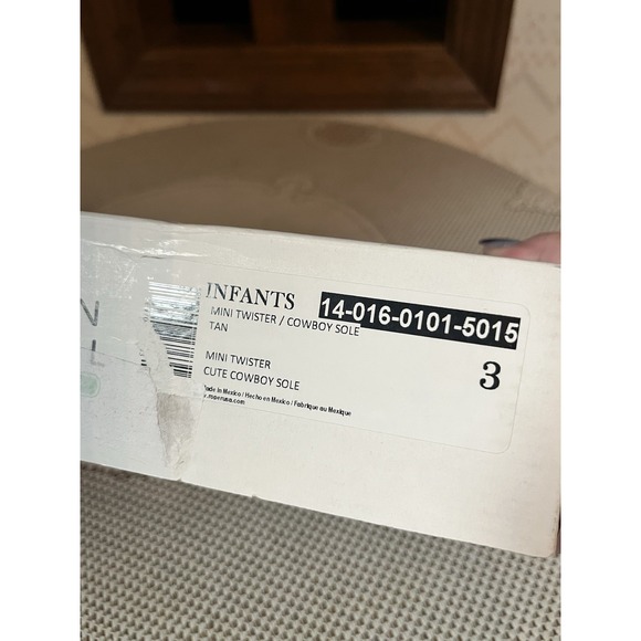 New! Tin Haul Infants Boys Orange tan MINI TWISTER BOOTS w/ Cowboy sole Sz. 3 - Picture 2 of 2